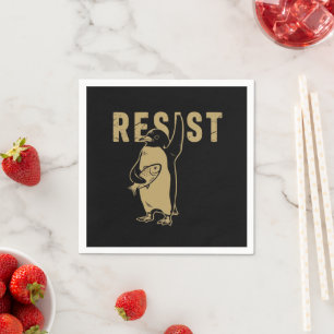 Penguin Resist Penguins Protest Against Tariffs Napkins