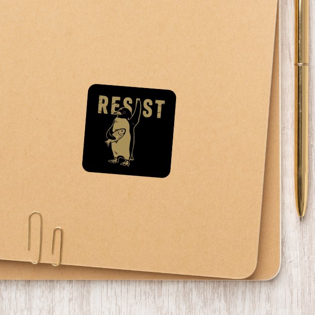 Penguin Resist Penguins Protest Against Tariffs Patch (On Folder)