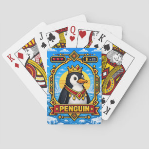 Penguin Retro 8-Bit Pixel Art Poker Cards