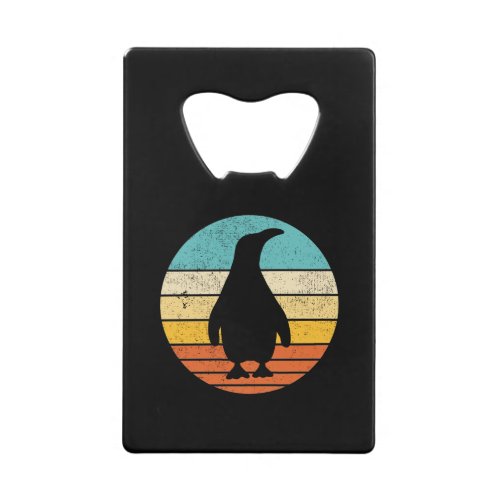 Penguin Retro Vintage Sunset Credit Card Bottle Opener