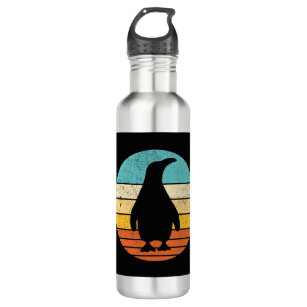 Penguin Retro Vintage Sunset Stainless Steel Water Bottle