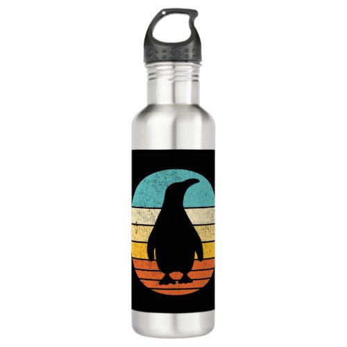 Penguin Retro Vintage Sunset Stainless Steel Water Bottle