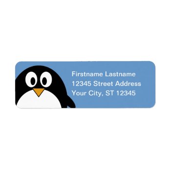 Penguin Return Address Label by MyPetShop at Zazzle