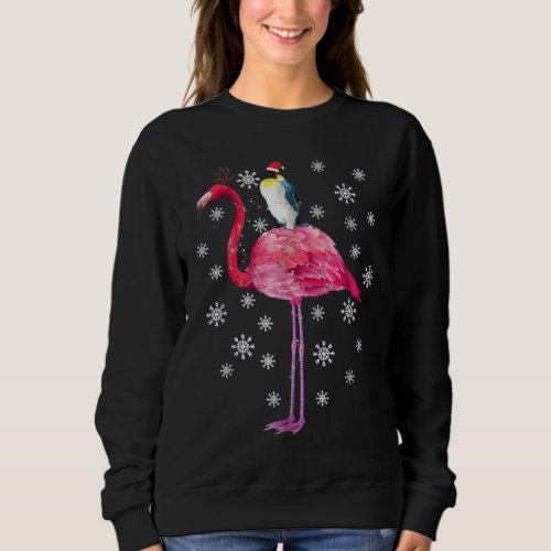 Penguin Riding Flamingo Christmas Pajamas Tshirt