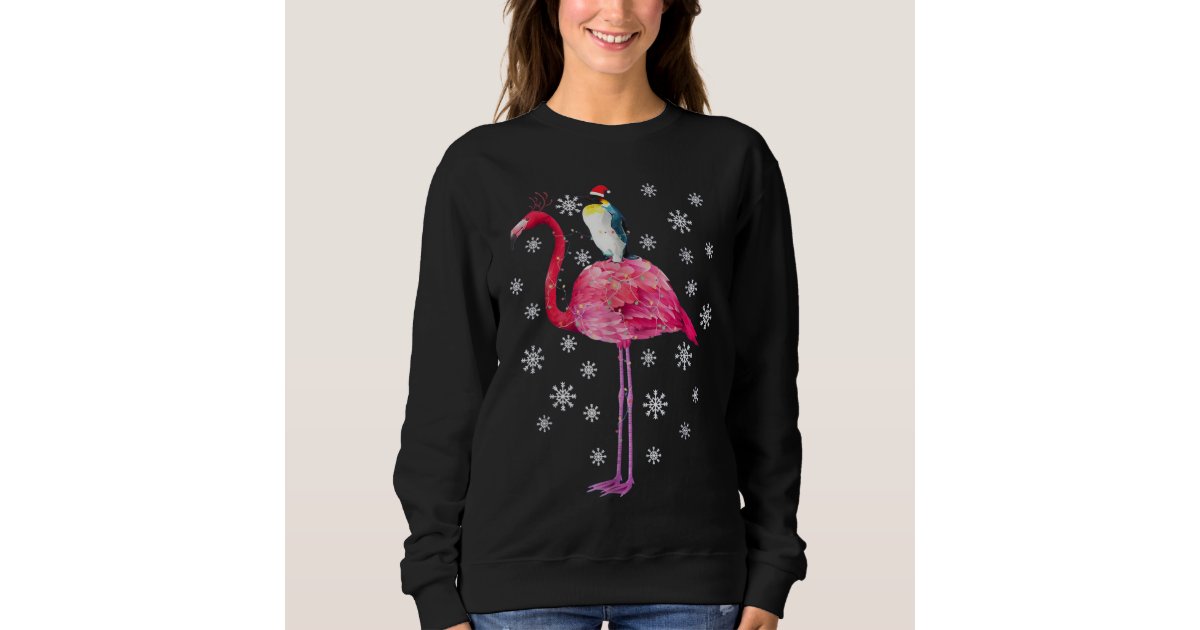 Penguin Riding Flamingo Christmas Pajamas Tshirt Zazzle