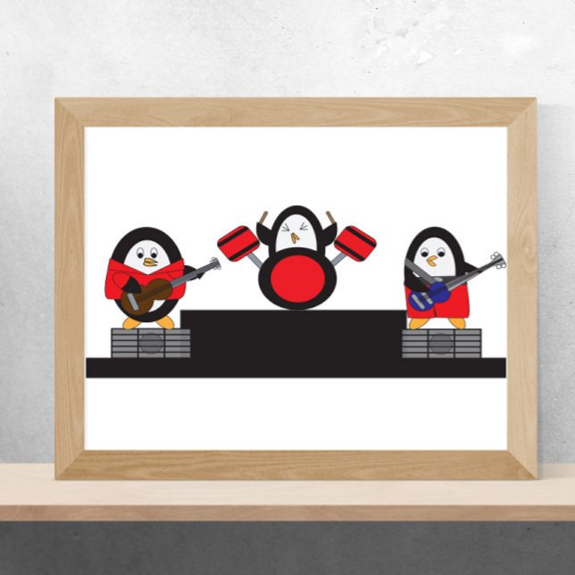 Penguin Rock and Roll Band Poster (Creator Uploaded)
