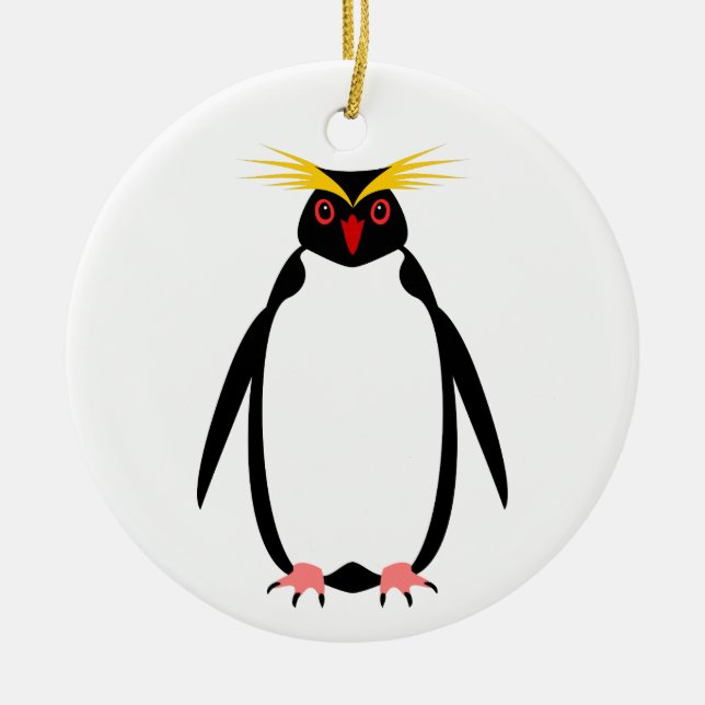 Penguin rockhopper or macaroni ceramic ornament (Front)