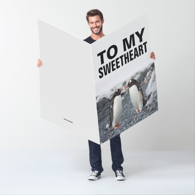 PENGUIN ROMANTIC BIGGEST BIG BIRTHDAY  CARD (In Situ)