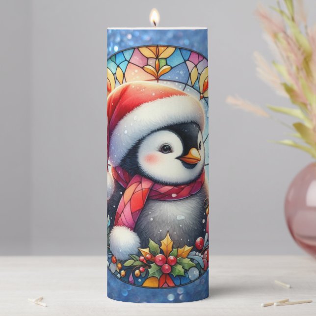 Penguin Round Pillar Candle (In Situ)