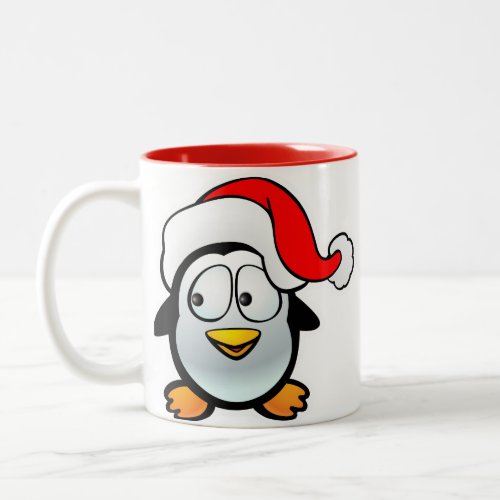 Penguin Santa Claus Two_Tone Coffee Mug