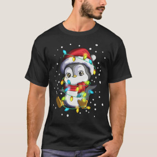 Penguin Santa Hat Fairy Lights Christmas Lights T-Shirt