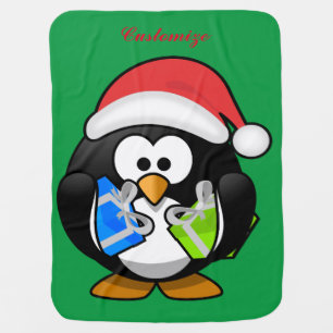 Penguin Santa Thunder_Cove Baby Blanket