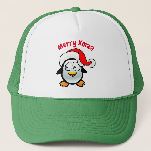 Penguin Santa Trucker Hat (Front)