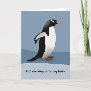 Penguin Sending Warm Thinking of You Greetings Card