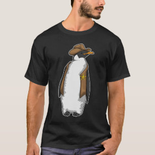 Penguin Sheriff Cowboy hat T-Shirt