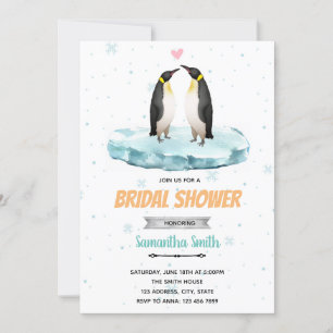 Penguin shower invitation