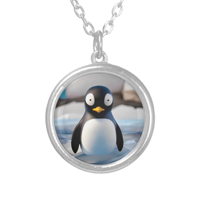 Penguin Silver Plated Necklace (Front)