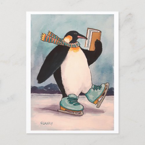 Penguin Skater Postcard