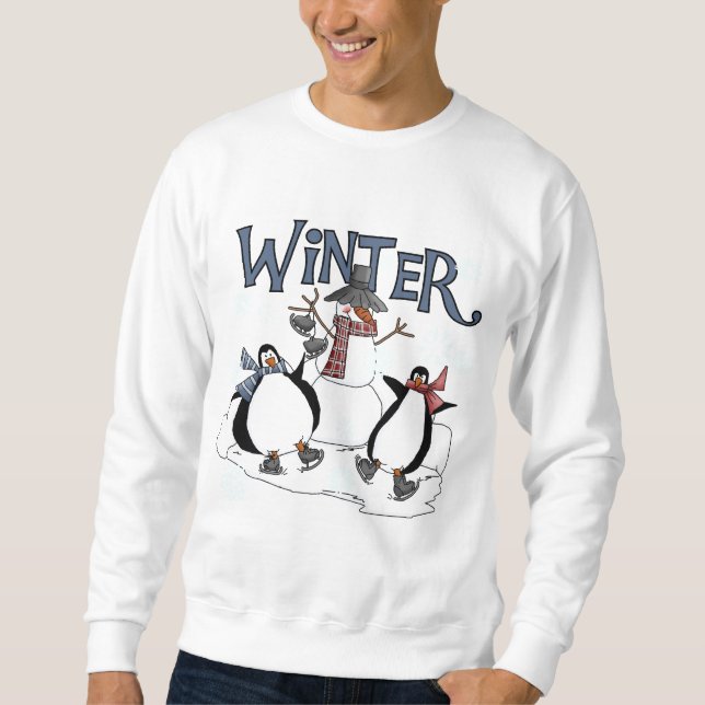 Penguin Skating Holiday Tshirts and Gifts (Front)