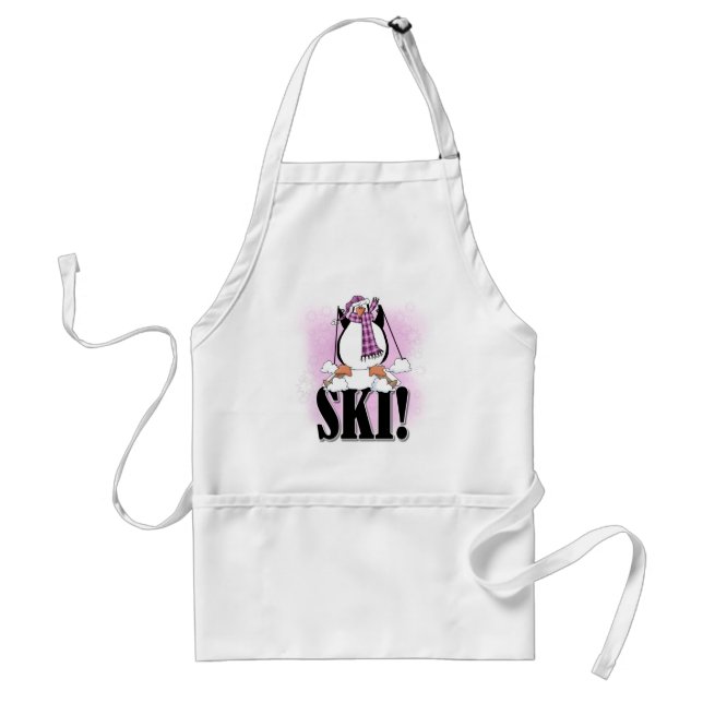 Penguin Ski Adult Apron (Front)