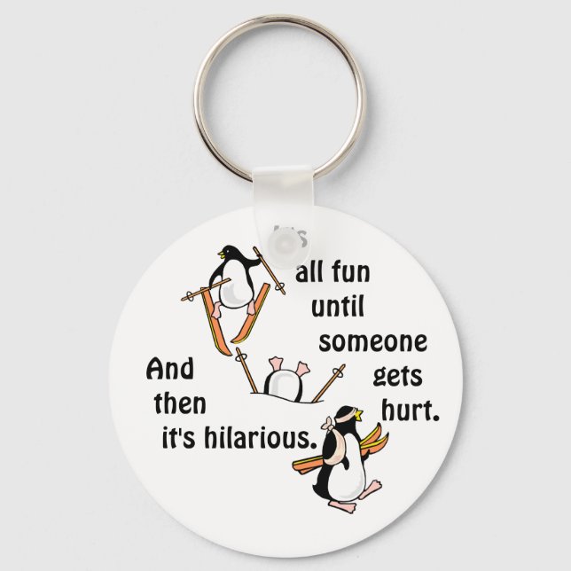 Penguin Ski Adventure Keychain (Front)
