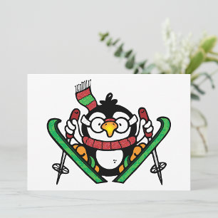 Penguin Ski Jumping Invitations