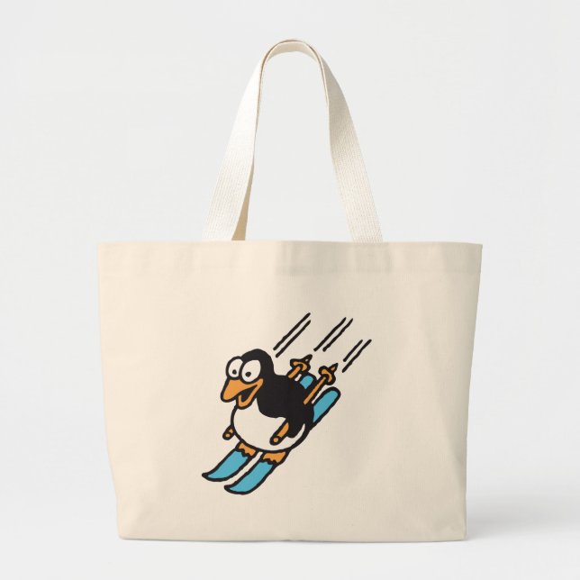 penguin ski large tote bag (Front)