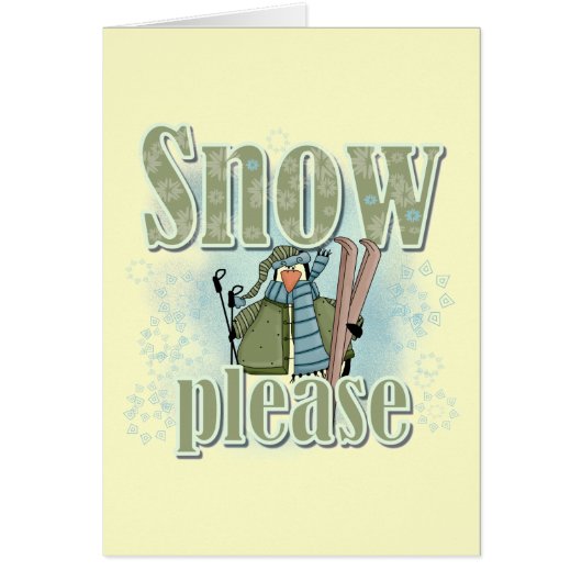 Penguin Ski Snow Please T-shirts and Gifts (Front)