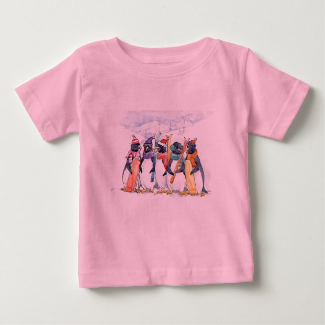 Penguin Ski Team Baby T-Shirt (Front)