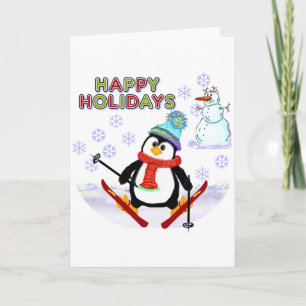 Penguin Skier Cards