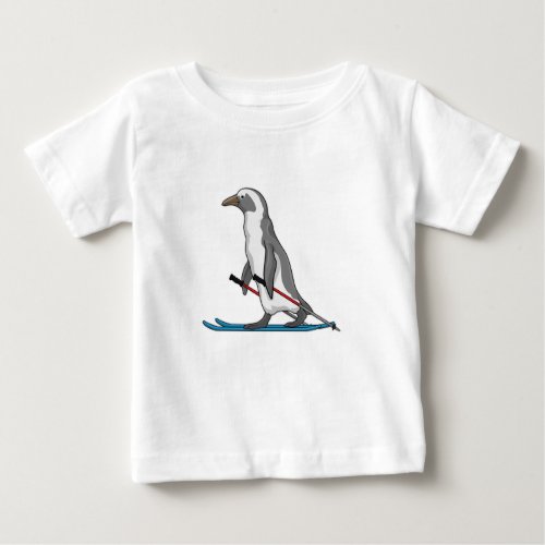 Penguin Skier Ski Baby T_Shirt