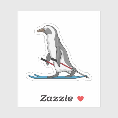 Penguin Skier Ski Sticker