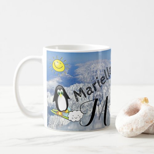 Penguin Skiing Sun Mug