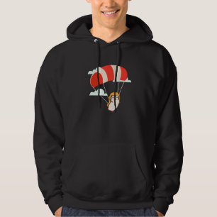 Penguin Skydiving Animal Bird Cute Sports Cut Off Hoodie
