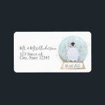 Penguin Snow Globe Winter Address Label Christmas<br><div class="desc">Add a touch of frosty charm to your holiday mail with these whimsical penguin snowglobe address labels. Featuring an adorable penguin inside a glass snowglobe surrounded by snowcapped evergreens, gold star accents, and sparkling glitter details (note: glitter is a printed design effect, not real glitter). Perfect for Christmas cards, winter...</div>