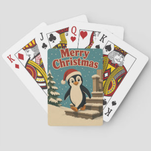 Penguin Snow Step Animal Christmas Poker Cards