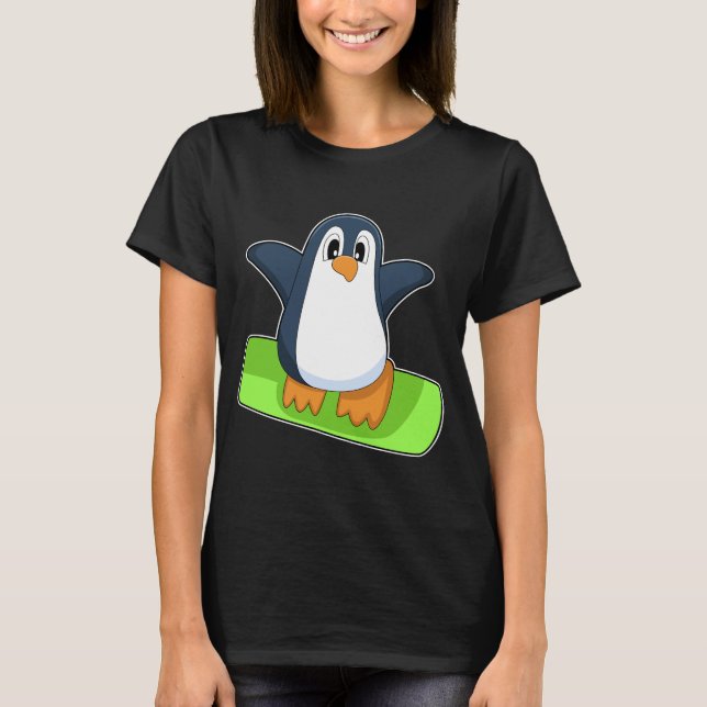Penguin Snowboard Winter sports T-Shirt (Front)