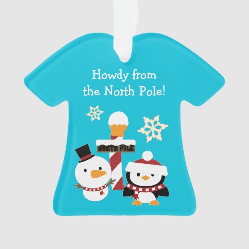 Penguin Snowman North Pole Kids Christmas Ornament