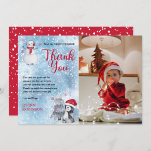 Penguin Snowman ONEderland 1st Birthday Thank You