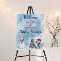 Penguin Snowman Winter Boy Baby Shower Foam Board