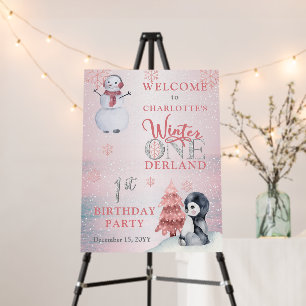 Penguin Snowman Winter ONEderland 1st Birthday Foam Board