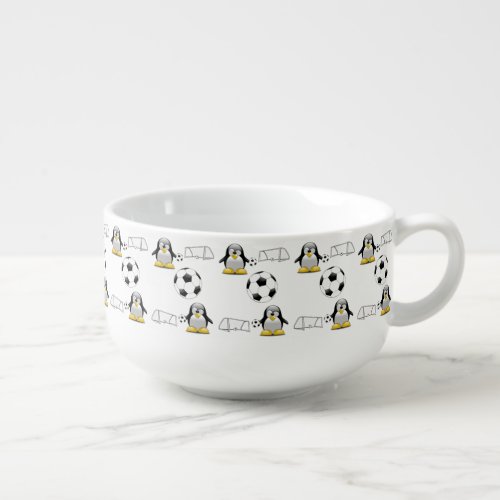 Penguin Soccer Ball  Soup Mug