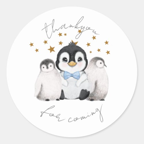 Penguin Star Party Thankyou Sticker