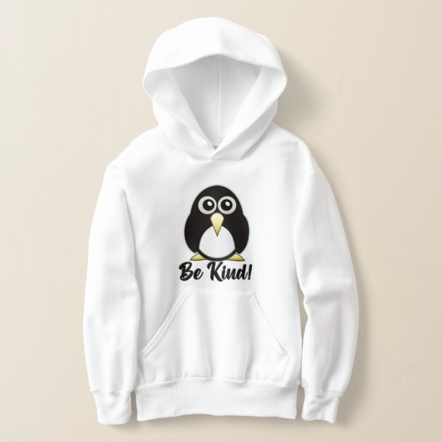 Penguin Statement / Message Pullover Hoodie (Laydown)