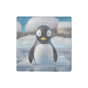 Penguin Stone Magnet