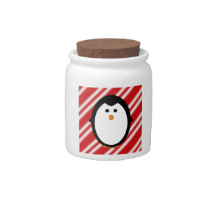 Penguin stripes candy jar