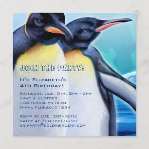Penguin Strut 5.25 x 5.25 Inch Invitation