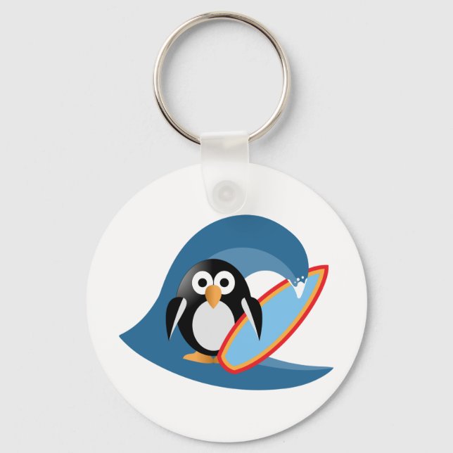 Penguin surfer keychain (Front)