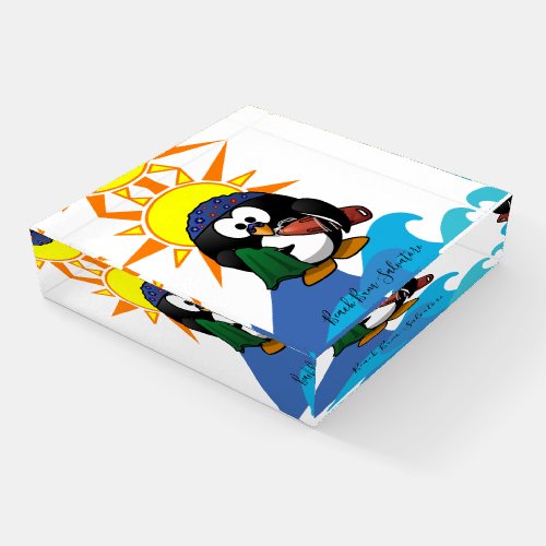 Penguin Surfer  Paperweight