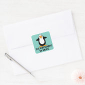 Penguin surrounded by idiots Humor Square Sticker (Envelope)